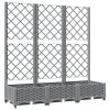 Garden Planter with Trellis PP – 120x40x121.5 cm, Light Grey