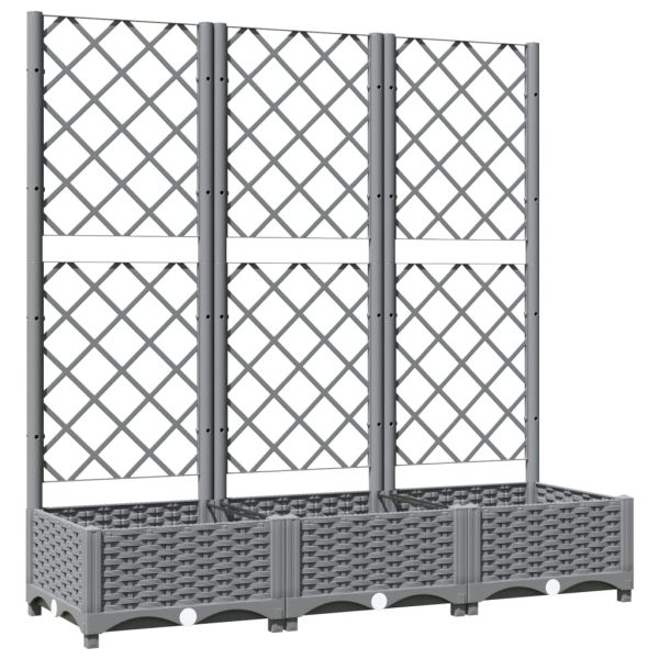 Garden Planter with Trellis PP – 120x40x121.5 cm, Light Grey