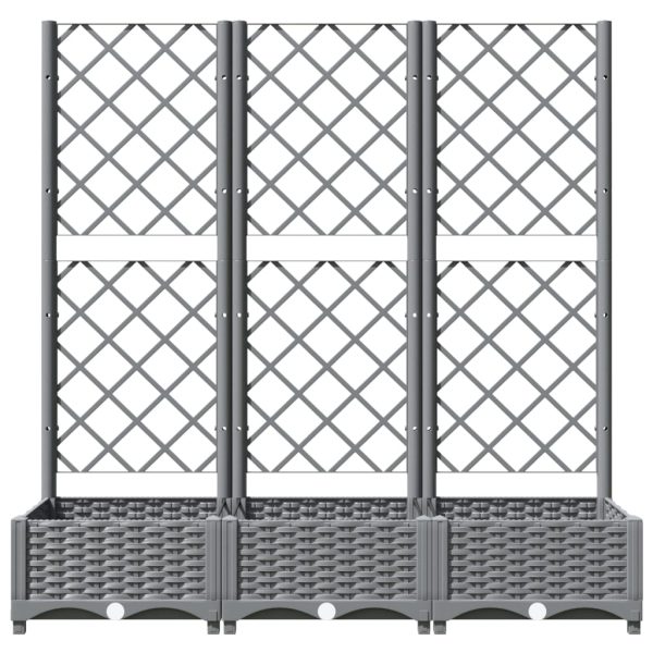 Garden Planter with Trellis PP – 120x40x121.5 cm, Light Grey