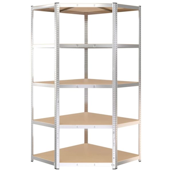 5-Layer Heavy-duty Shelves Steel&Engineered Wood – Silver, 2