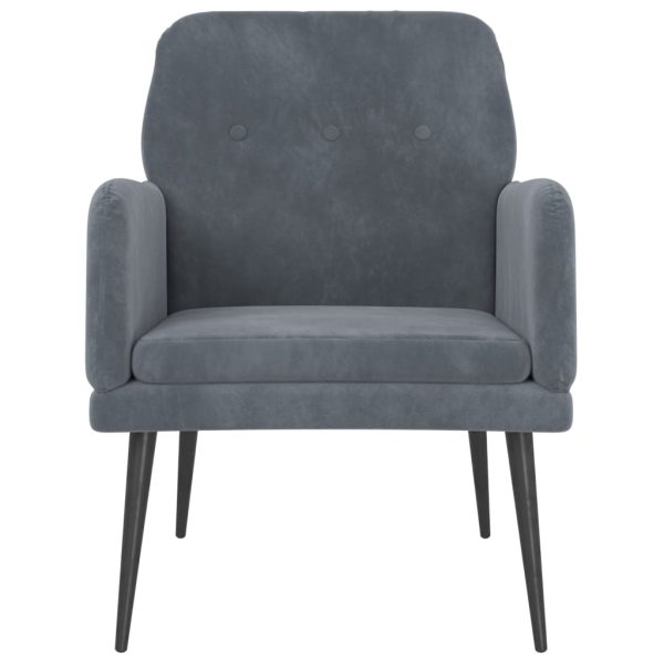 Armchair 62x79x79 cm Velvet – Dark Grey