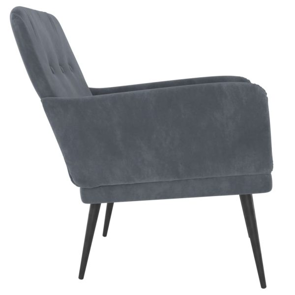 Armchair 62x79x79 cm Velvet – Dark Grey