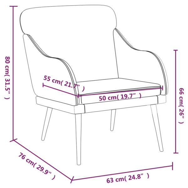 Armchair Black 63x76x80 cm Faux Leather