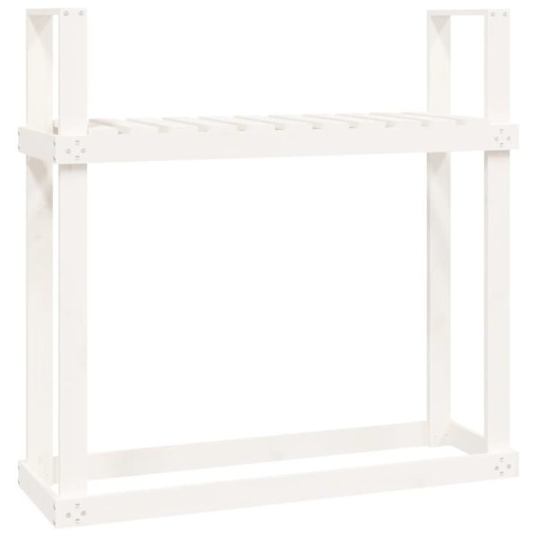 Firewood Rack 110x35x108.5 cm Solid Wood Pine – White