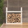 Firewood Rack 110x35x108.5 cm Solid Wood Pine – White