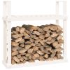 Firewood Rack 110x35x108.5 cm Solid Wood Pine – White