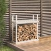 Firewood Rack 110x35x108.5 cm Solid Wood Pine – White