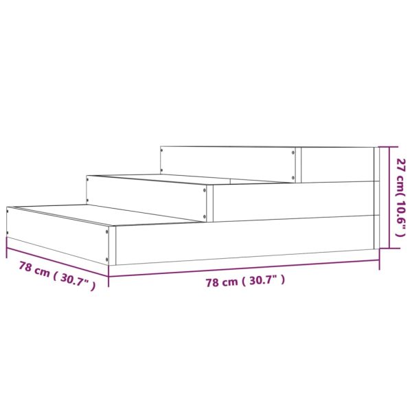 Planter Solid Wood Pine – 78x78x27 cm, Natural