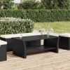 Coffee Table 100x50x40 cm Poly Rattan – Black