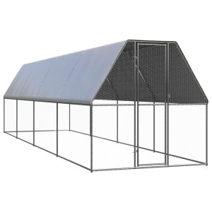 Outdoor Chicken Cage Galvanised Steel – 2x8x2 m