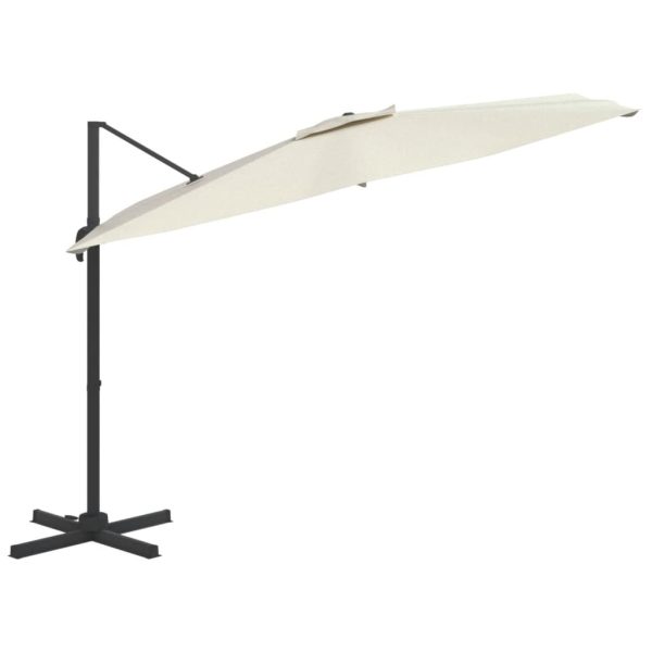 Cantilever Umbrella with Aluminium Pole Sand White 300×300 cm