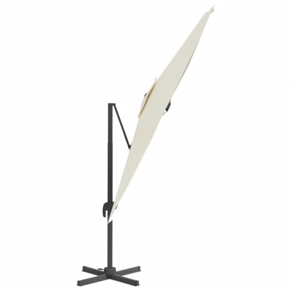 Cantilever Umbrella with Aluminium Pole Sand White 300×300 cm