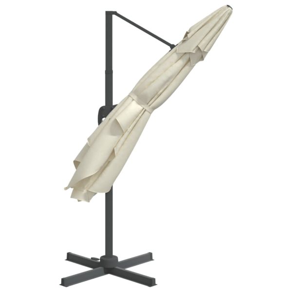 Cantilever Umbrella with Aluminium Pole Sand White 300×300 cm