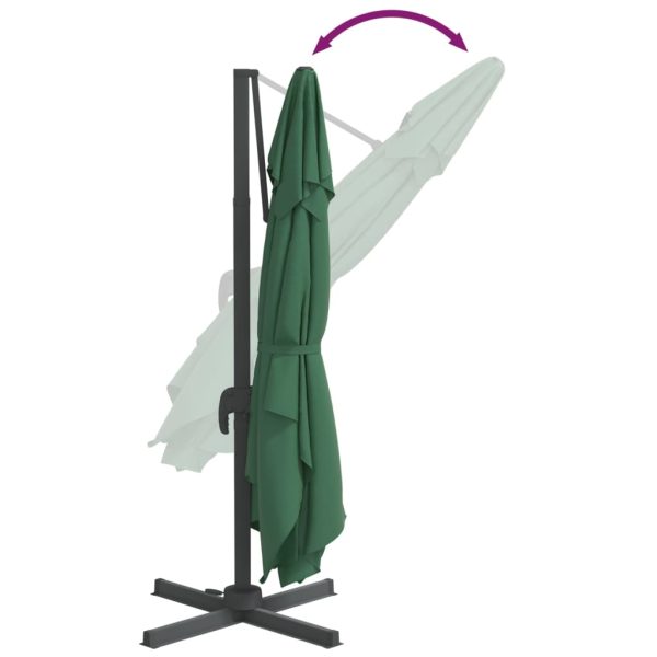 Cantilever Umbrella with Aluminium Pole Green 400×300 cm