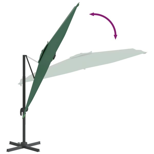 Cantilever Umbrella with Aluminium Pole Green 400×300 cm