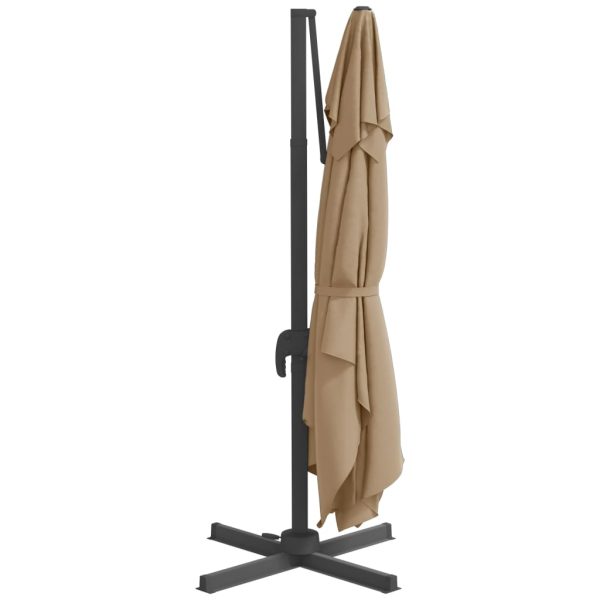 Cantilever Umbrella with Aluminium Pole Taupe 400×300 cm