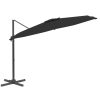 Cantilever Umbrella with Aluminium Pole Black 400×300 cm