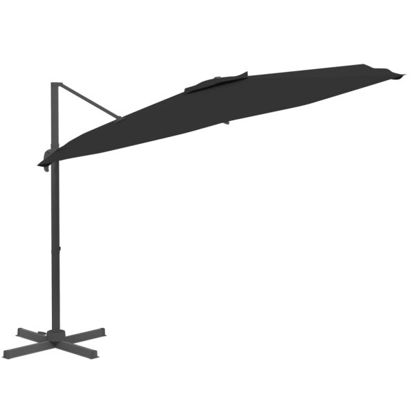 Cantilever Umbrella with Aluminium Pole Black 400×300 cm