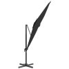 Cantilever Umbrella with Aluminium Pole Black 400×300 cm