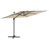 Double Top Cantilever Umbrella Sand White 300×300 cm