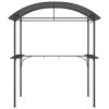 BBQ Gazebo with Side Shelves Anthracite 220x115x230 cm Steel