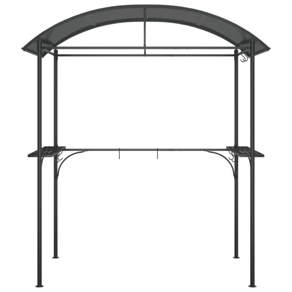 BBQ Gazebo with Side Shelves Anthracite 220x115x230 cm Steel