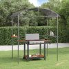 BBQ Gazebo with Side Shelves Anthracite 220x115x230 cm Steel