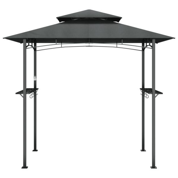 BBQ Gazebo with Side Shelves Anthracite 240x150x243 cm Steel