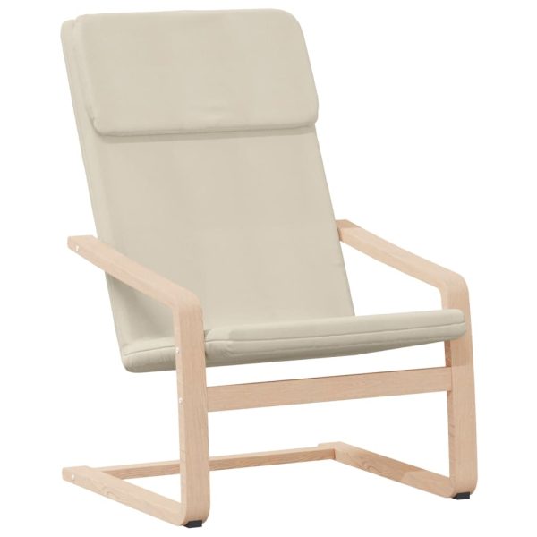 Relaxing Chair with Footstool Fabric – Cream