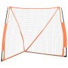 Portable Baseball Net Orange and Black 183x182x183cm Steel and Polyester