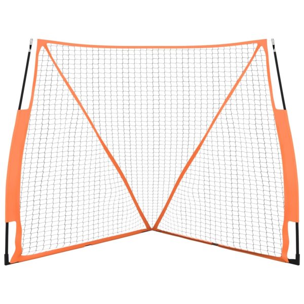 Portable Baseball Net Orange and Black 183x182x183cm Steel and Polyester