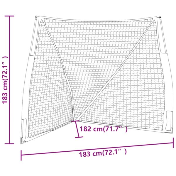 Portable Baseball Net Orange and Black 183x182x183cm Steel and Polyester