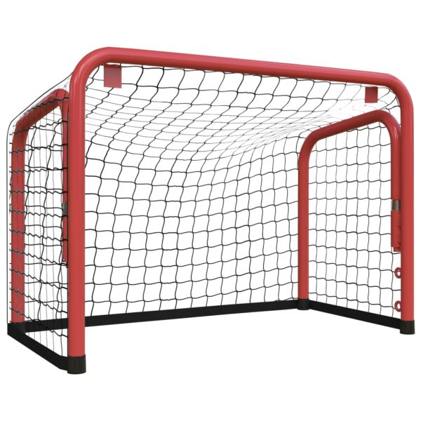 Hockey Goal with Net Red and Black 68x32x47 cm Steel and Polyester