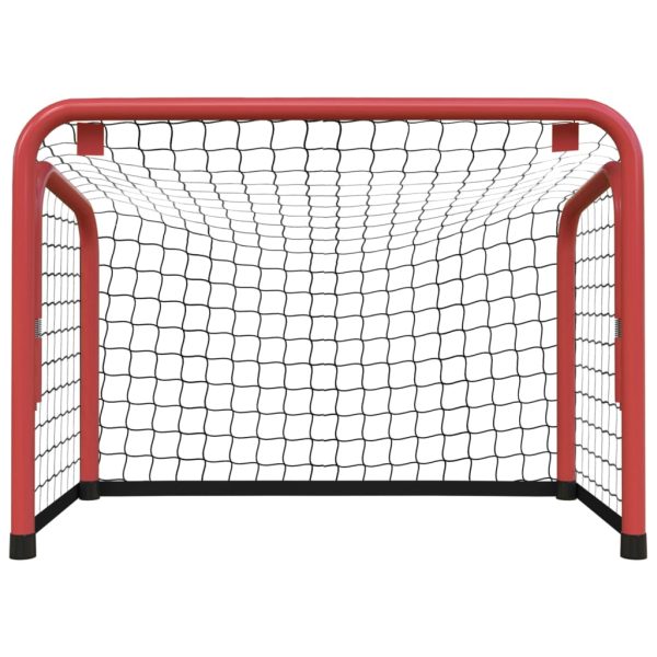 Hockey Goal with Net Red and Black 68x32x47 cm Steel and Polyester