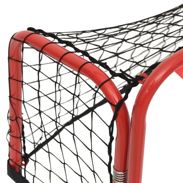 Hockey Goal with Net Red and Black 68x32x47 cm Steel and Polyester