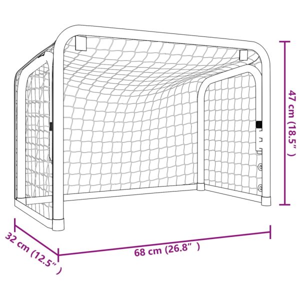 Hockey Goal with Net Red and Black 68x32x47 cm Steel and Polyester