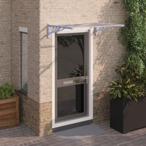 Door Canopy Grey and Transparent Polycarbonate – 122×90 cm