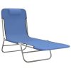 Folding Sun Loungers 2 pcs Textilene and Steel – Blue