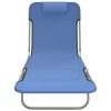 Folding Sun Loungers 2 pcs Textilene and Steel – Blue