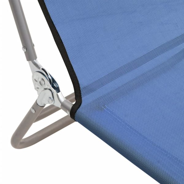 Folding Sun Loungers 2 pcs Textilene and Steel – Blue