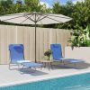 Folding Sun Loungers 2 pcs Textilene and Steel – Blue