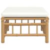 Garden Footstool with Cushion Bamboo – Cream