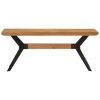 Dining Bench 110x40x46 cm Solid Wood Acacia and Steel