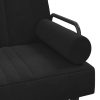 Sofa Bed with Armrests Black Velvet