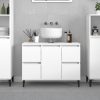 Sink Cabinet 80x33x60 cm Engineered Wood – White