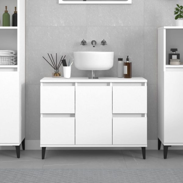 Sink Cabinet 80x33x60 cm Engineered Wood – White