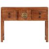 Console Table 120x32x80 cm Solid Rough Wood Acacia