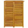 Double Garbage Bin Shed Solid Wood Acacia – 140x89x117 cm