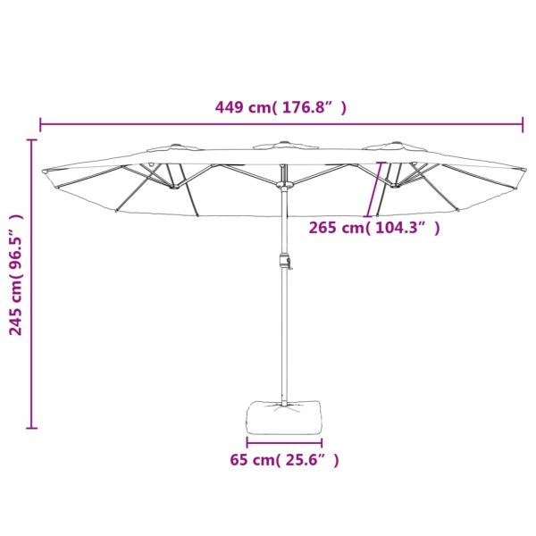 Double-Head Parasol 449×245 cm – White