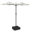 Double-Head Parasol with LEDs Sand 316×240 cm – White